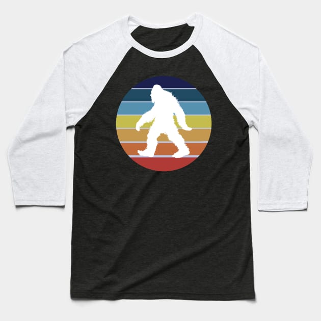 Bigfoot Retro Baseball T-Shirt by TrapperWeasel